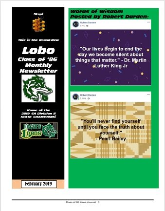 February 2019 Newsletter