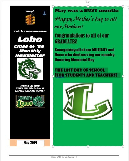 May 2019 Newsletter