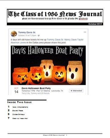 October 2017 Newsletter